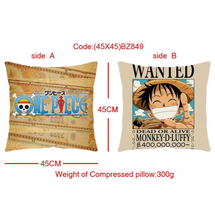 BZ849 One Piece Luffy Double Sides Cushion