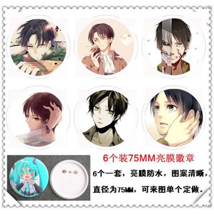 Attack on Titan Brooch(price for 6 pcs a set) random selection