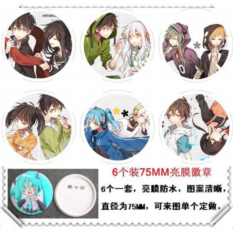 MekakuCity Actors Brooch 6 pcs for 1 set random selection