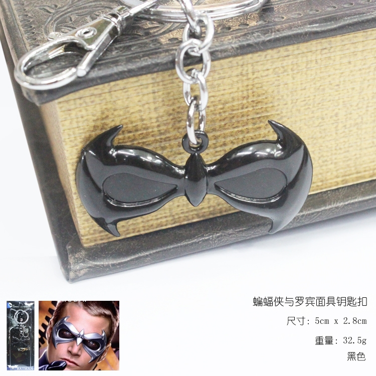 Batman & Robin Mask Key Chain Black