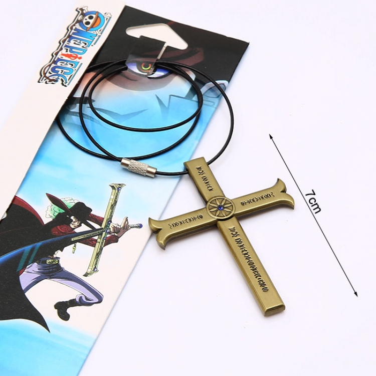 One Piece Mihawk Cross Necklace