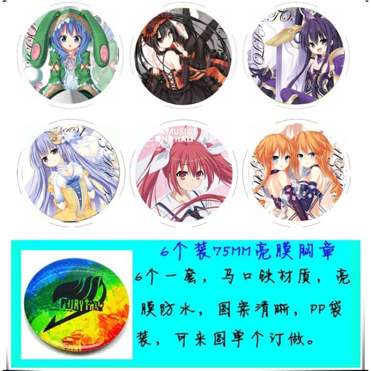 Date-A-Live  Brooches set price for 6 pcs a set random selection