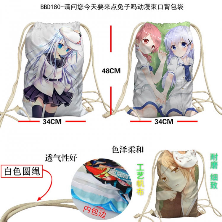 BBD180 Gochuumon wa Usagi Desu ka? Double sides cushion 45x45cm