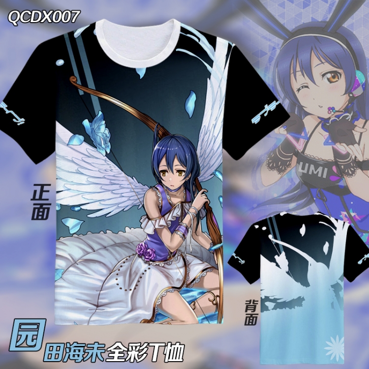 QCDX007-lovelive Full color Anime Micro Fiber short-sleeved T-shirt M L XL XXL