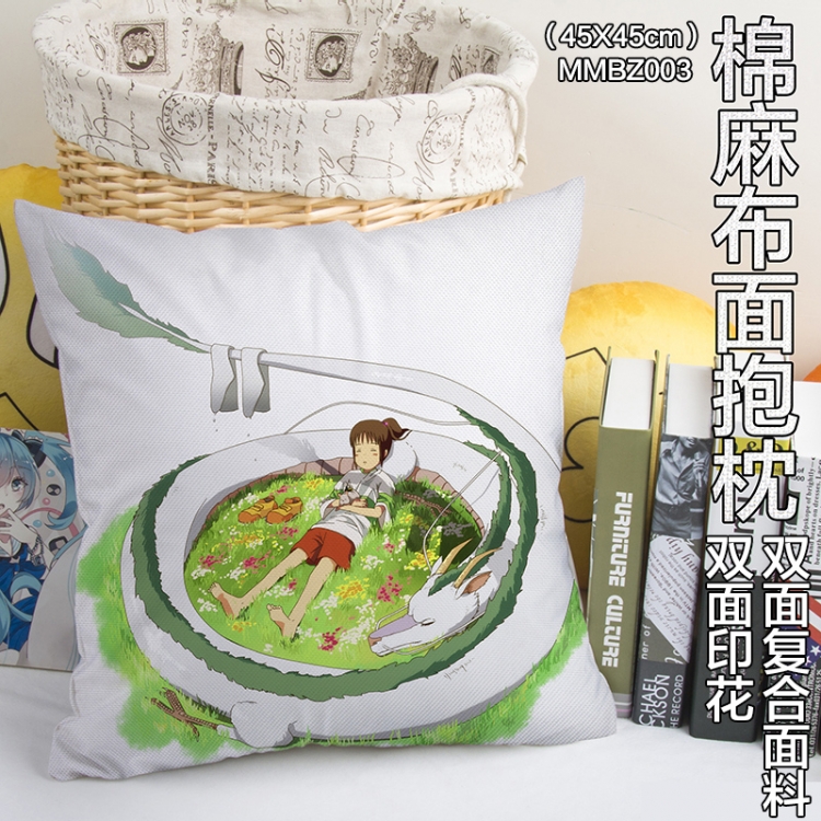 MMBZ003-Spirited Away  Double sides Full color cotton pillow 45X45CM can be customized