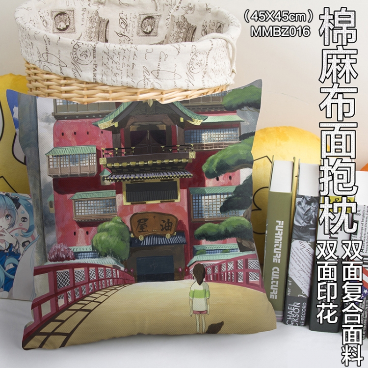 MMBZ016-Spirited Away  Double sides Full color cotton pillow 45X45CM can be customized
