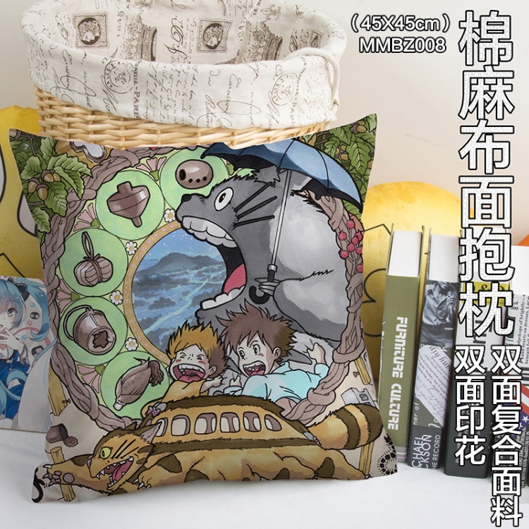 MMBZ008-TOTORO  Double sides Full color cotton pillow 45X45CM can be customized