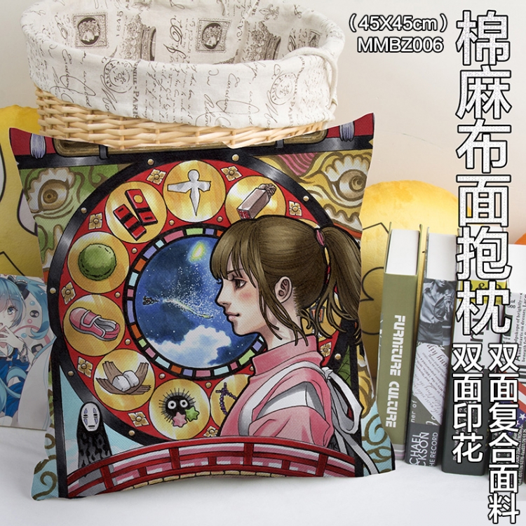 MMBZ006-Spirited Away  Double sides Full color cotton pillow 45X45CM can be customized