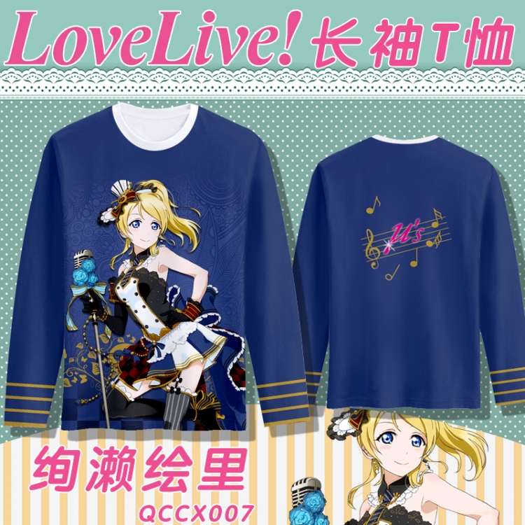 QCCX007-lovelive Full-color long-sleeved T-shirt M L XL XXL
