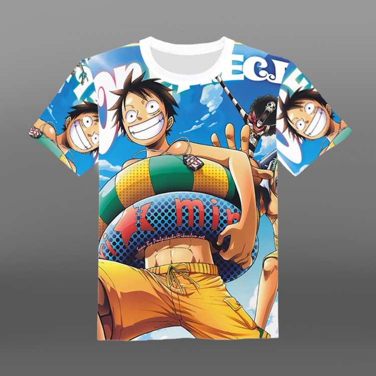 One Piece Luffy Full-color short-sleeved Crewneck modal fabric T-shirt M L XL XXL