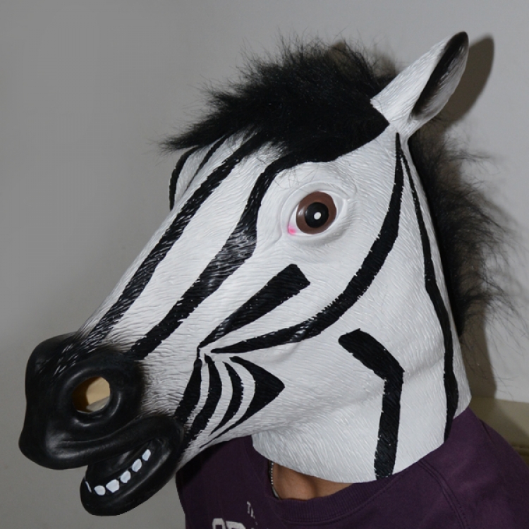 Zebra head Latex COS Mask bag packing price for 50pcs