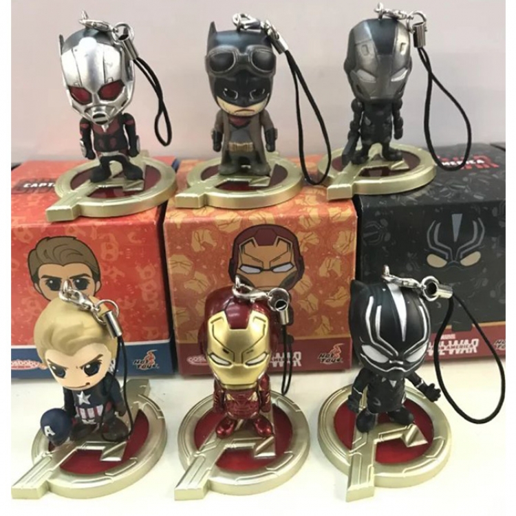 Figure The avengers allianc key chain price for 6 pcs a set 4cm