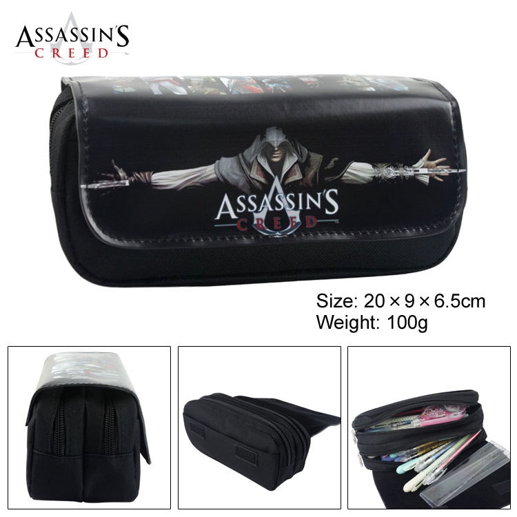 Assassin's Creed pu pencil bag  Stationery bag nylon