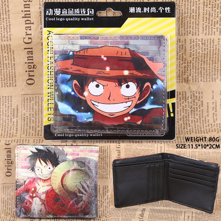 One Piece Monkey·D·Luffy pu short wallet