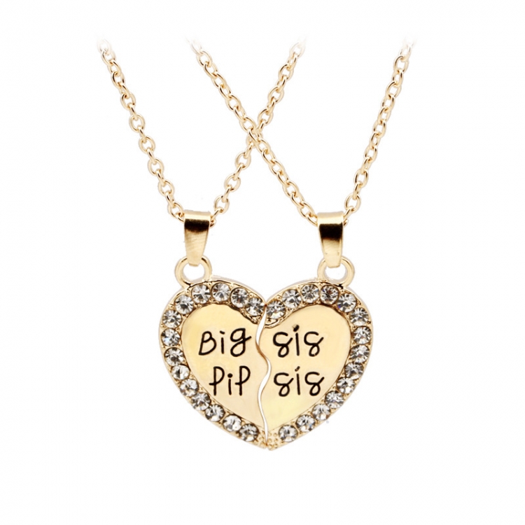 Necklace BIG LITTLE SISTER  B necklace price for 12 pcs a set