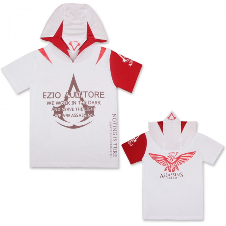 Assassin's Creed t shirt hoodies M L XL XXL white