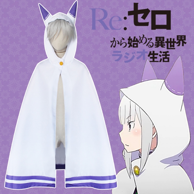 Re:Zero kara Hajimeru Isekai Seikatsu Emilia cosplay dress cloak S M L XL Book three days in advance