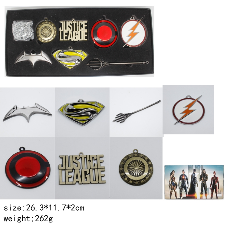 Necklace  Justice League Justice League Mortal necklace  key chain price for 8 pcs a set