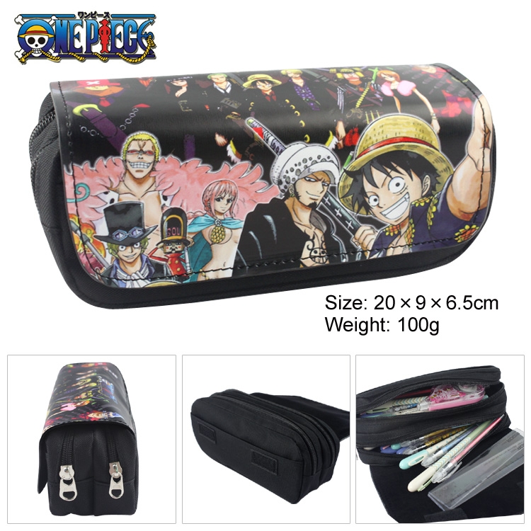 One Piece pu wallet pencil bag nylon