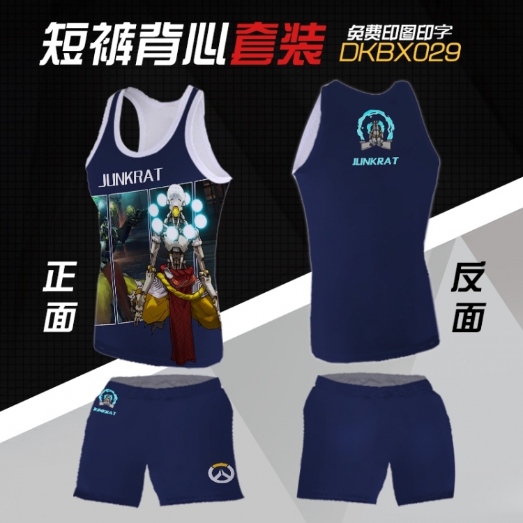 DKBX029- Overwatch Mesh cloth shorts vest   A set of clothes S M L  XL  XXL