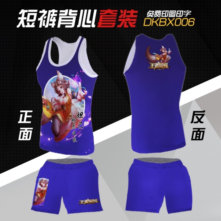 DKBX006 King glory  Mesh cloth shorts vest   A set of clothes S M L  XL  XXL