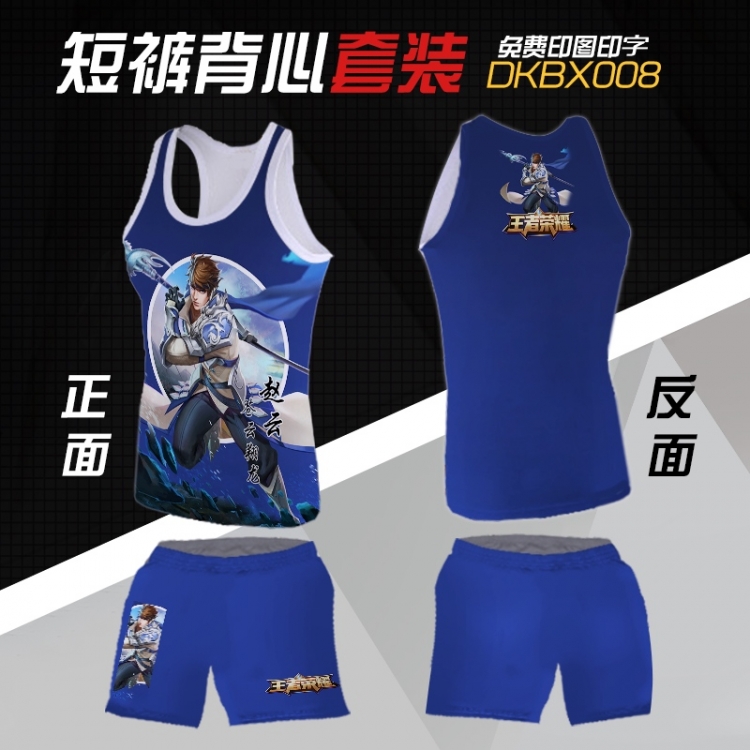 DKBX008 King glory Mesh cloth shorts vest   A set of clothes S M L  XL  XXL