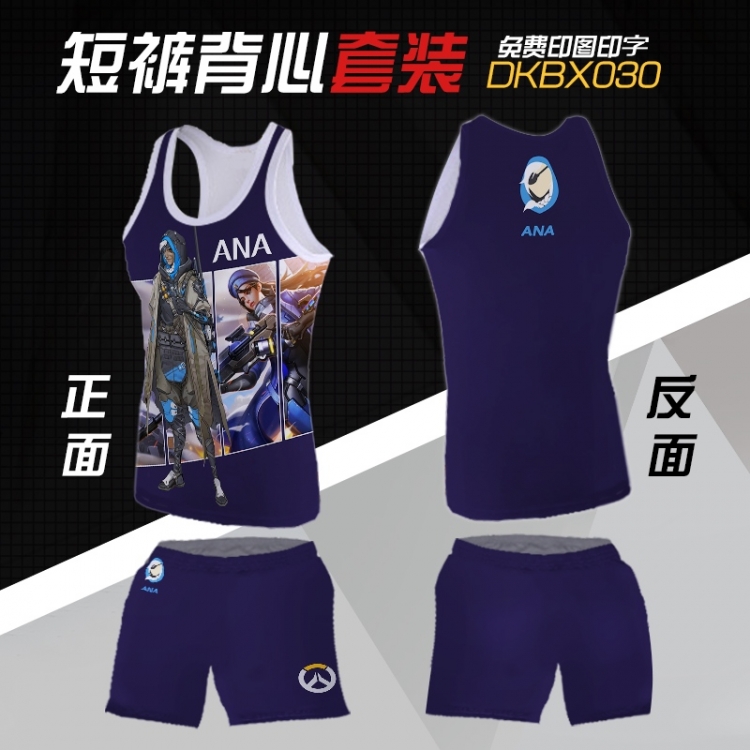 Overwatch Anna Mesh cloth shorts vest   A set of clothes S M L  XL  XXL