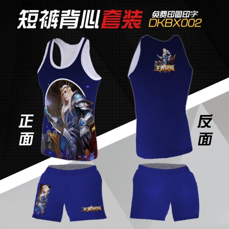 DKBX002 King glory  Mesh cloth shorts vest   A set of clothes S M L  XL  XXL