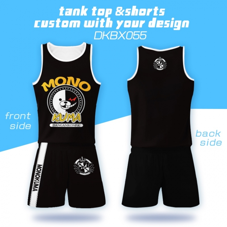 Dangan-Ronpa Mesh cloth shorts vest   A set of clothes S M L  XL  XXL