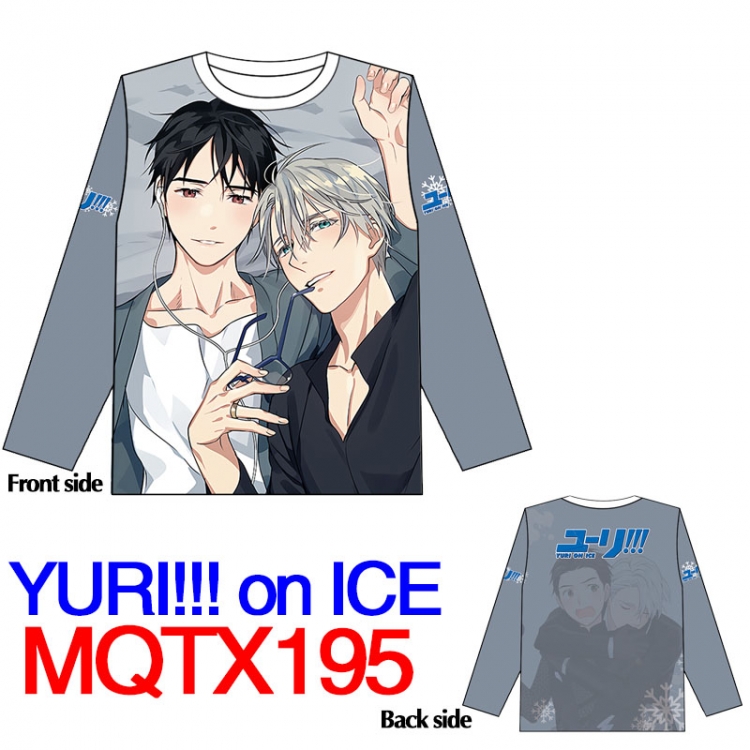 YURI!!! on ICE Full color round neck long sleeve T shirt M L XL XXL XXXL