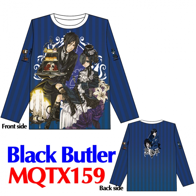 Kuroshitsuji Full color round neck long sleeve T shirt M L XL XXL XXXL