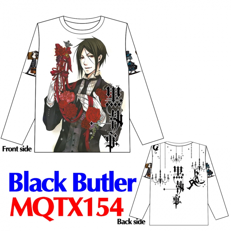 Kuroshitsuji Full color round neck long sleeve T shirt M L XL XXL XXXL