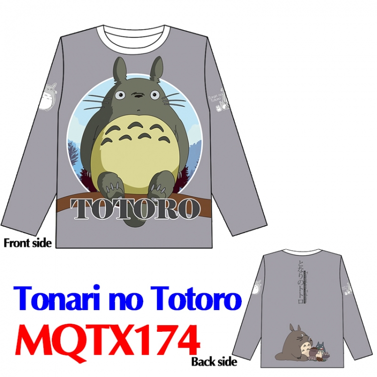 TOTORO Full color round neck long sleeve T shirt M L XL XXL XXXL