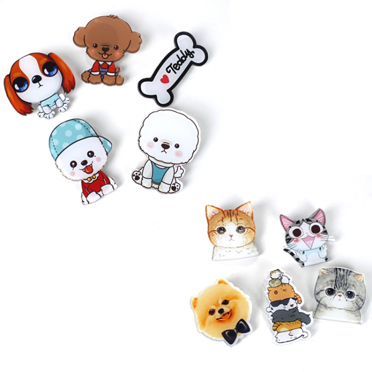 lovely cat dog brooch price for 100 pcs a set 3-4cm mixed