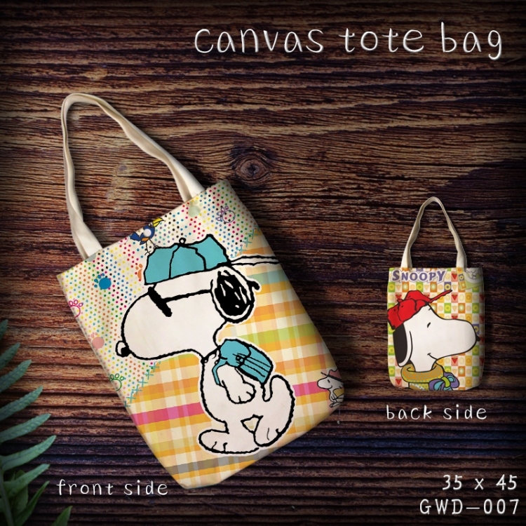 Snoopys Story Shoulder Bags  Canvas Shopping Bag 35X45CM