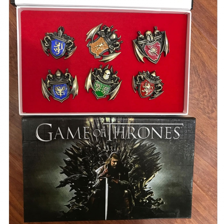Game of Thrones brooch key chain price for 6 pcs a set