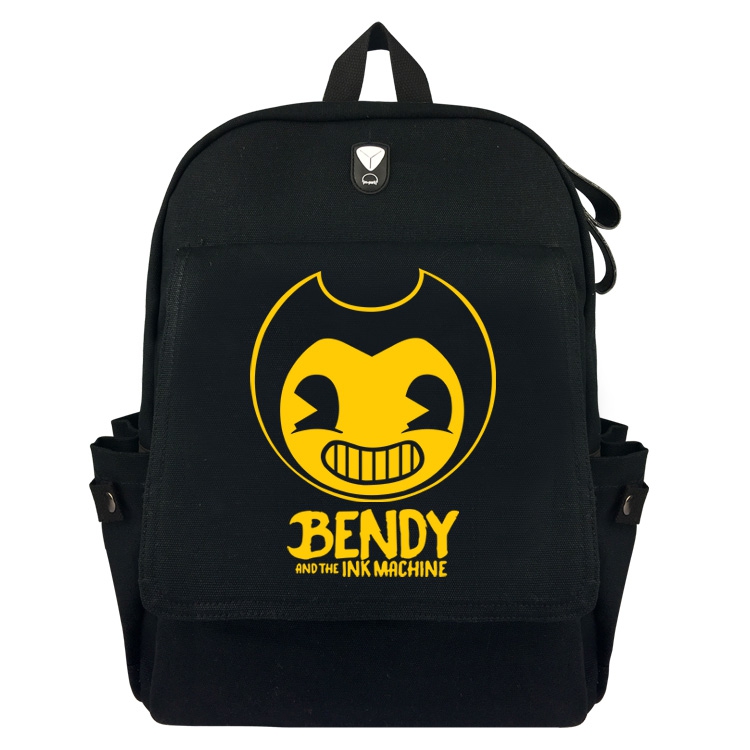 Bendy Black Padded  Canvas Backpack