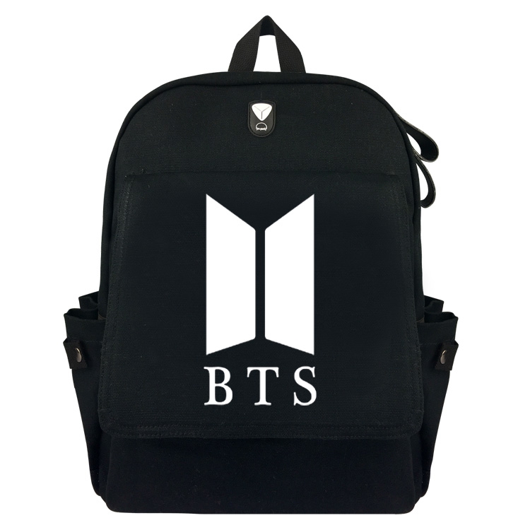 BTS  Black Padded  Canvas Backpack