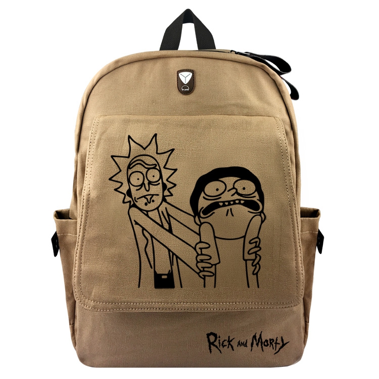 Rick and Morty  Browm Padded Canvas Backpack