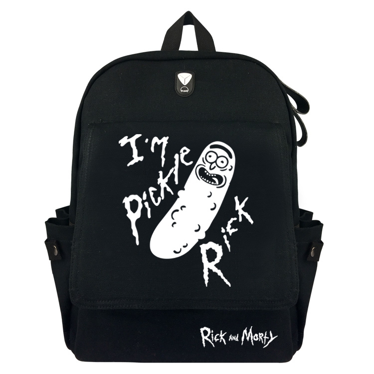 Rick and Morty Black Padded Canvas Backpack