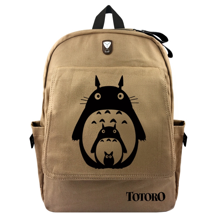 TOTORO Browm Padded Canvas Backpack