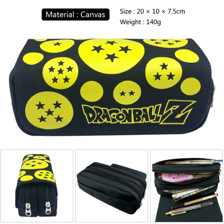 Pencil Bag DRAGON BALL Canvas Doubel Decker Zipper