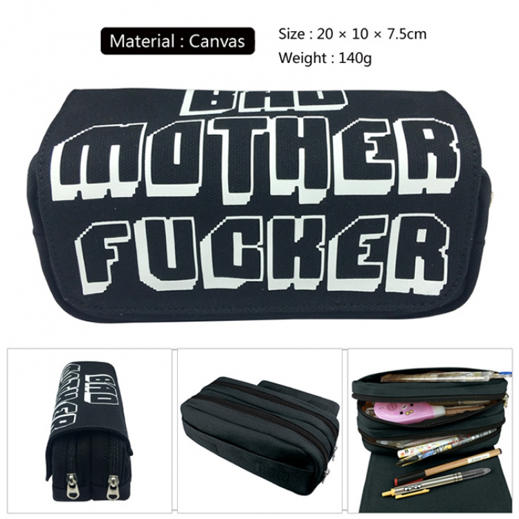 Pencil Bag Pulp Fiction Convas Doubel Decker Zipper