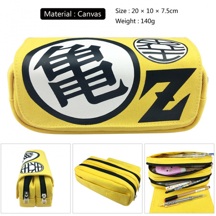 Pencil Bag DRAGON BALL Canvas Double Decker Zipper