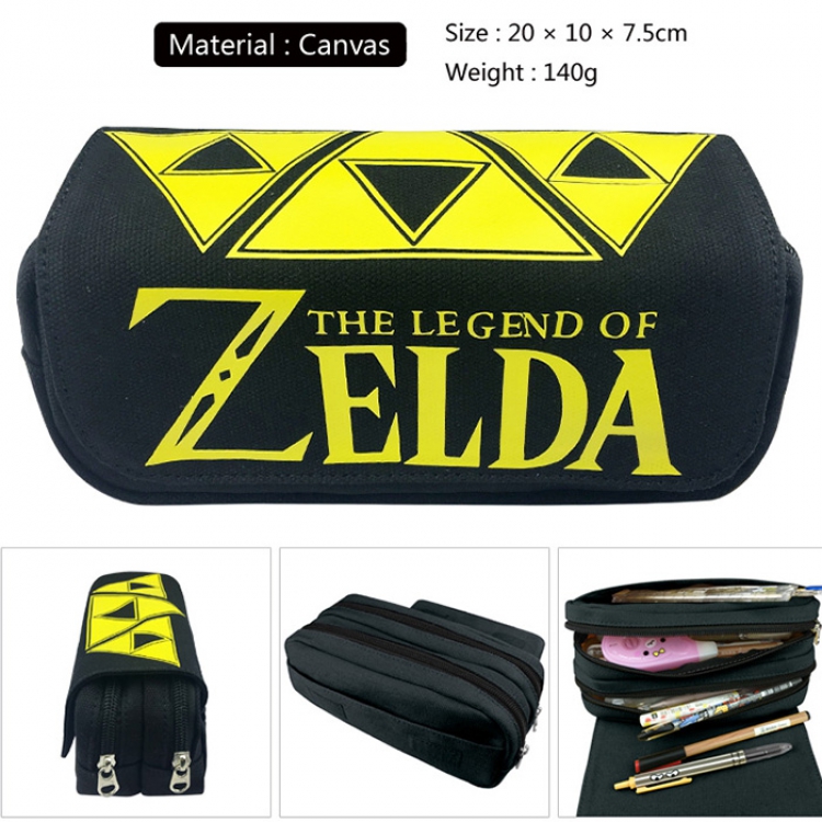 Pencil Bag The Legend of Zelda Canvas Doubel Decker Zipper
