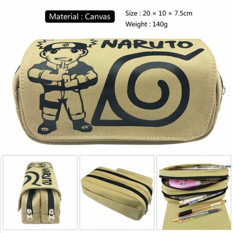 Pencil Bag Naruto Canvas Double Decker Zipper