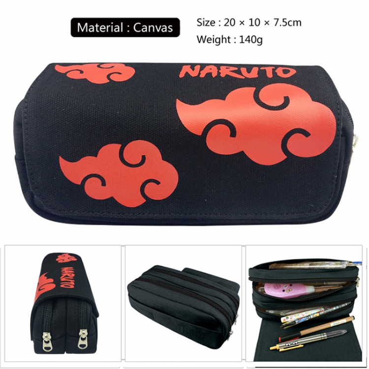 Pencil Bag Naruto Canvas Doubel Decker Zipper