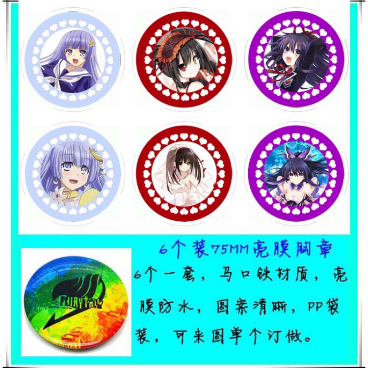 Brooch Date-A-Live price for 6 pcs a set 75MM