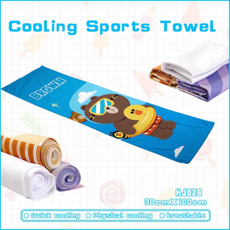 Towel Bear and rabbit Cooling sports Towel HJ026 30x100cm