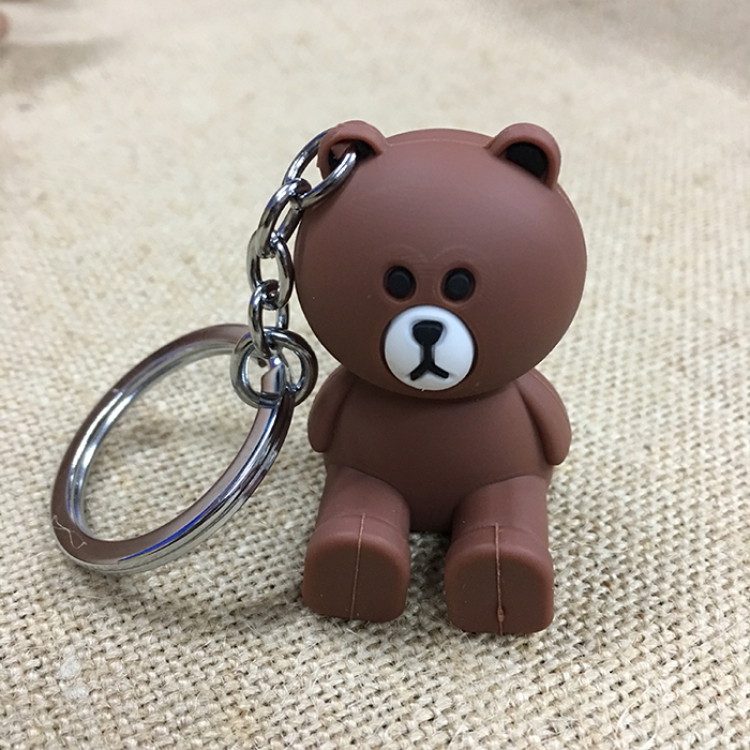 Key Chain BROWN BEAR Ring holder for mobile phone